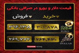 دلار و یورو در صرافی ملی چند؟