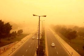 خیزش گردوخاک و باد در بعضی از شهرها