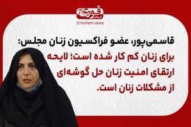 عضو فراکسیون زنان مجلس: برای زنان کم کار شده است؛ لایحه ارتقای امنیت زنان حل گوشه‌ای از مشکلات زنان است.